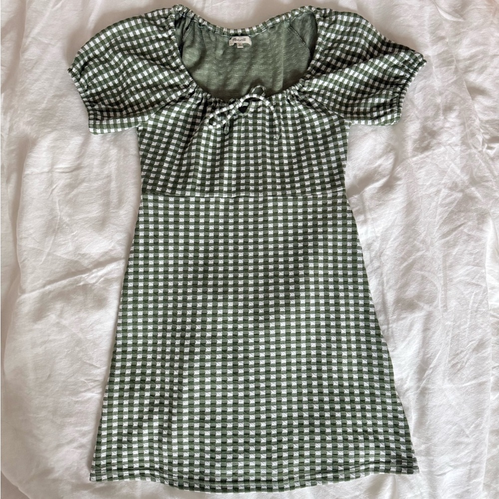 Green Gingham Mini Dress - Madewell